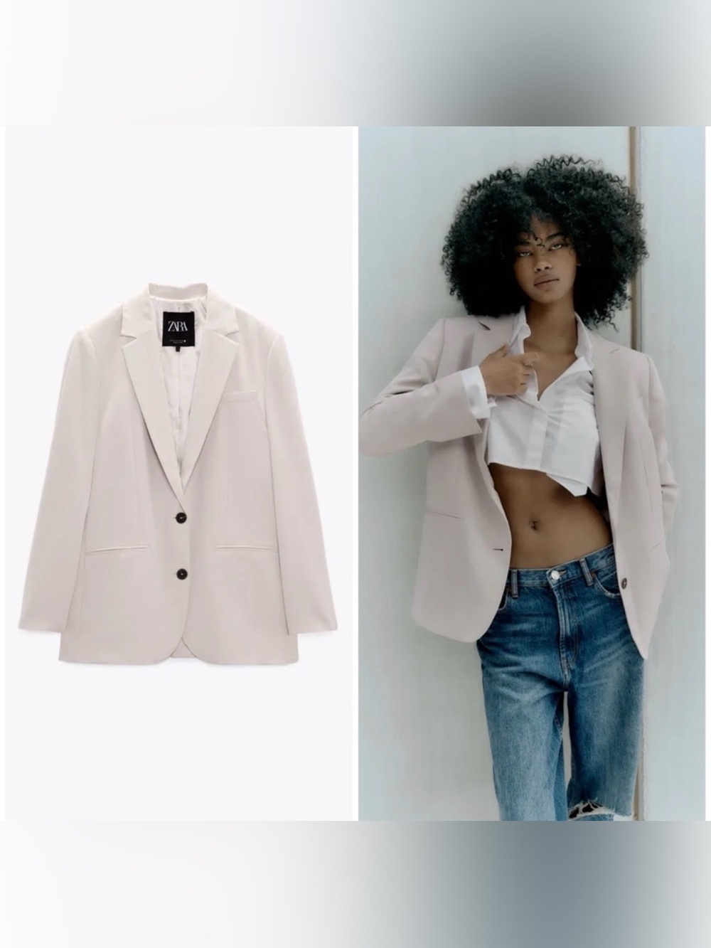 ZARA Long Vented Blazer (Size L)